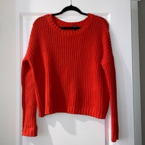 EXPRESS red chunky sweater. Size small. Worn, no holes stains or marks.
